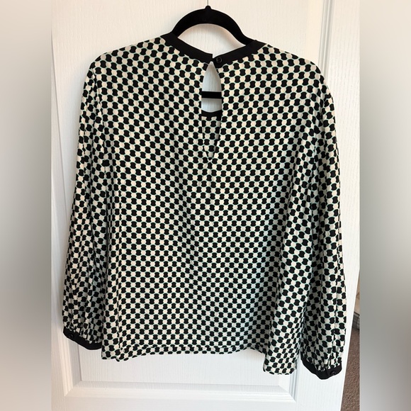 Kate Spade Black and White Geometric Patterned Blouse - Picture 2 of 5